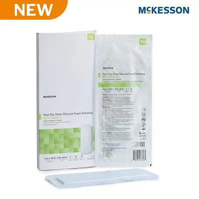 McKesson Brand - 16-49410 Silver Foam Post-Op Dressing McKesson Rectangle Sterile