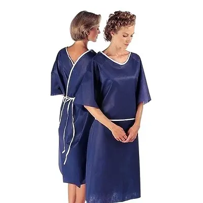 The Pillow Factory Division - 45418-CLU Patient Exam Gown One Size Fits Most Dark Blue Disposable