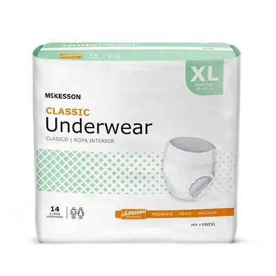 McKesson Brand - UWEXL McKesson Classic Light Absorbency Incontinence Underwear
