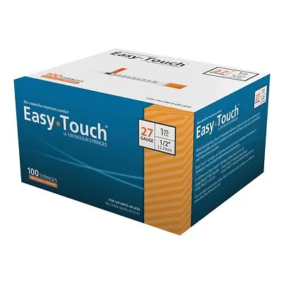 MHC Medical - 627155 Standard Insulin Syringe with Needle EasyTouch™ 1 mL 1/2 Inch 27 Gauge NonSafety Thin Wall