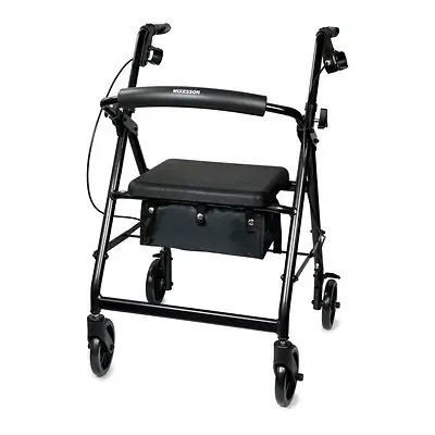 McKesson Brand - 146-R726BK McKesson Folding Aluminum Four-Wheel Rollator