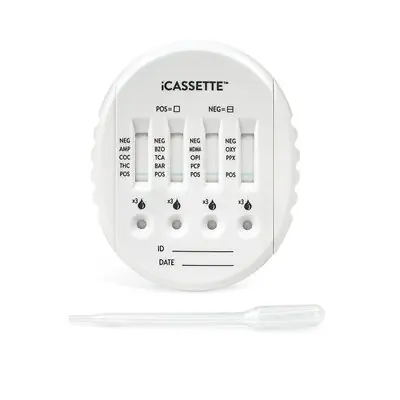 Abbott Rapid Dx North America LLC - I-DCB-1115-011 Drugs of Abuse Test Kit iCassette® Dx AMP, BAR, BZO, COC, MDMA, OPI 300, OXY, PCP, PPX, TCA, THC 25 Tests CLIA Waived