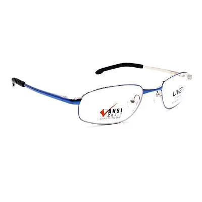 Titmus LLC - 18400-SRX Prescription Safety Glasses SWRx Collection Titmus SW04 Flexible Hinges Uncoated Clear Tint Blue Frame Over Ear 53.20.135
