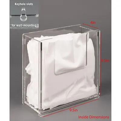 Poltex Inc - WIPHLDAC-W Wiper Holder Poltex® Clear Acrylic Manual One Compartment Wall Mount