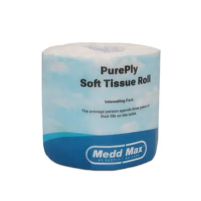 Medd Max LLC - MMTP001 Toilet Tissue Pure Ply White 2-Ply Standard Size Cored Roll 500 Sheets 4 X 4 Inch