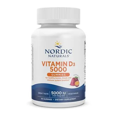 Nordic Naturals Inc - 31152 Nordic Naturals® Vitamin D-3 5000 Dietary Supplement, Passion Fruit Flavor
