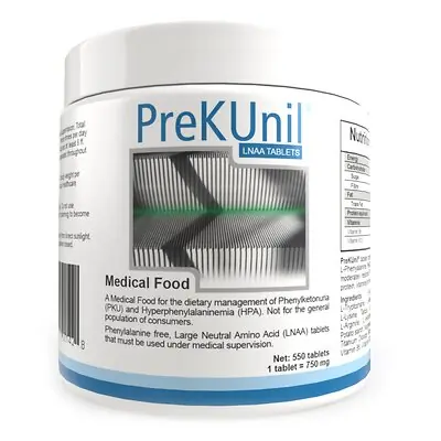 Solace Nutrition - 8001 Oral Supplement PreKUnil® LNAA Unflavored Tablet 550 per Bottle Bottle
