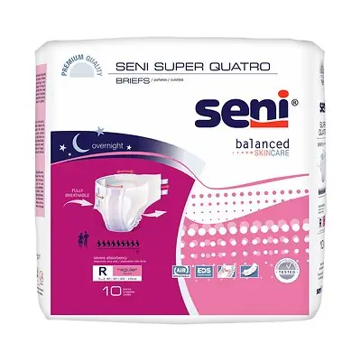 TZMO USA Inc - S-RE10-BQ1 Seni® Super Quatro Severe Absorbency Incontinence Brief