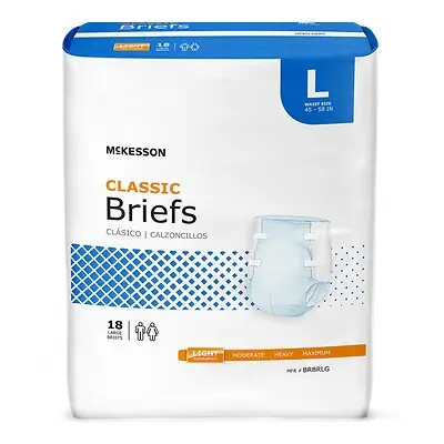 McKesson Brand - BRBRLG McKesson Classic Light Absorbency Incontinence Brief