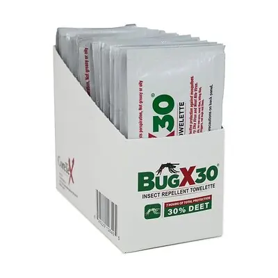 Coretex Products - 12640 BugX® 30 Insect Repellent Towelettes with DEET