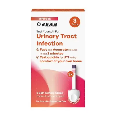 2San LLC - USUT1HE-3 Urinalysis Test Kit 2San™ Urinary Tract Infection Detection 3 Tests per Kit (24 Kits per Case) CLIA Waived