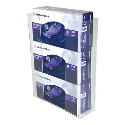 Unimed - Midwest - CCG3061282 Glove Box Holder Wall Mount 3-Box Capacity Clear 3-1/2 X 11 X 14-1/2 Inch Acrylic