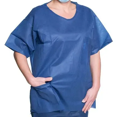 Dukal - 375XXL Provider Scrub Shirt 2X-Large Dark Blue 2 Pockets Short Sleeve Unisex
