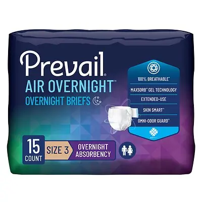 First Quality Products LLC - NGX-014 Prevail Air™ Overnight Briefs Overnight Absorbency