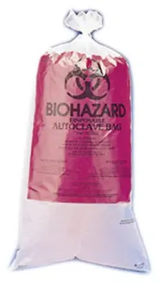 Bel-Art Products - 13161-0009 Autoclavable Biohazard Waste Bag SP Scienceware™ Biohazard Symbol / Precautionary Procedures 10 to 12 gal. Clear 24 X 30 Inch