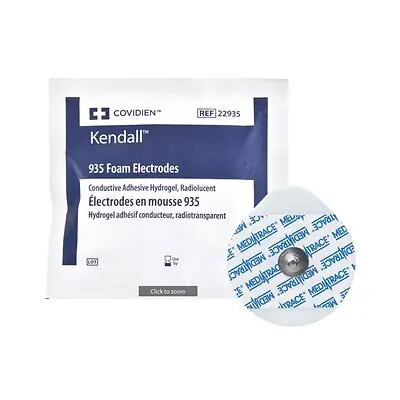 Cardinal - 22935 ECG Monitoring Electrode Medi-Trace® Snap Connector Conductive Adhesive Gel Foam Backing Adult Radiolucent / MR Tested 5 per Pack