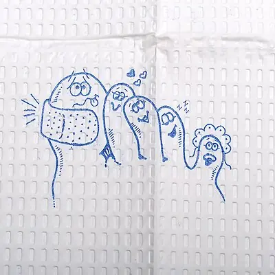 McKesson Brand - 18-917489 McKesson Nonsterile White / Blue Cartoon Toes Procedure Towel