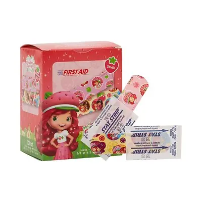 Dukal - 10851 American® White Cross Stat Strip® Strawberry Shortcake Design Adhesive Strips