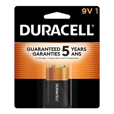 Procter & Gamble - 04133311601 Alkaline Battery Duracell® Coppertop® 9V Cell 9 Volt Disposable 1 Pack