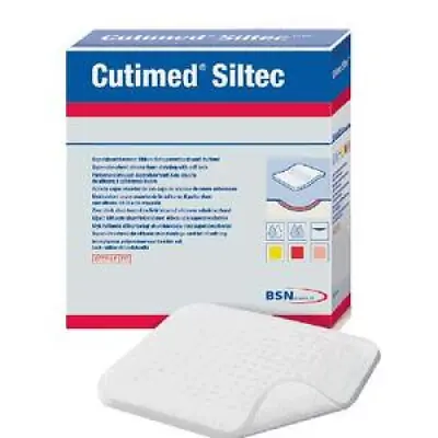 BSN Medical - 7328500 Foam Dressing Cutimed® Siltec® 2 X 2-1/2 Inch Without Border Film Backing Silicone Face Square Sterile