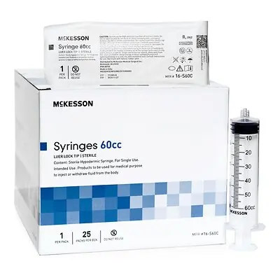 McKesson Brand - 16-S60C General Purpose Syringe McKesson 60 mL Luer Lock Tip Without Safety