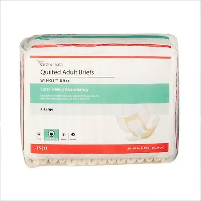 Cardinal - 77075 Wings™ Ultra Quilted Extra Heavy Absorbency Incontinence Brief
