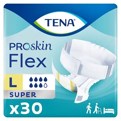 Essity HMS North America Inc 67806 - Incontinence Belted Undergarment TENA® ProSkin™ Flex Super Adult Size 16 Unisex Disposable Heavy Absorbency - 1/Pack, 3/Case