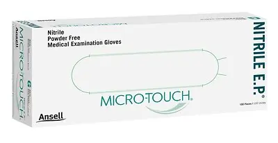 Ansell - 6034054 Exam Glove Micro-Touch® Nitrile E.P. X-Large 100 per Box NonSterile Nitrile Extended Cuff Length Textured Fingertips Blue Chemo Tested