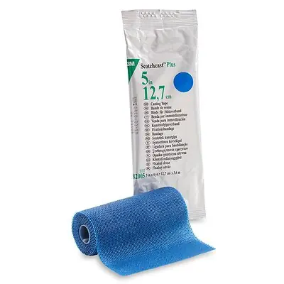 Solventum Corporation - 82005B Cast Tape 3M™ Scotchcast™ Plus 5 Inch X 12 Foot Fiberglass / Resin Blue