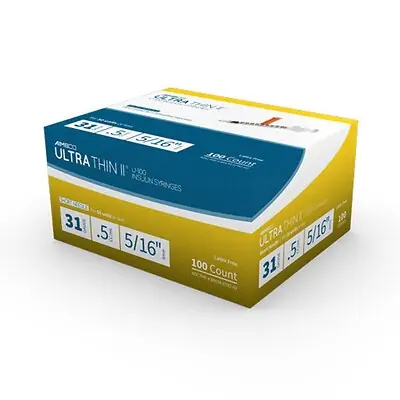 MHC Medical - 742 Ultra-Thin II Standard Insulin 0.5 mL Syringe with Needle