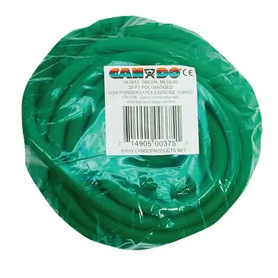 Fabrication Enterprises - 10-5513 Exercise Resistance Tubing CanDo® Low Powder Green 25 Foot Length Medium Resistance