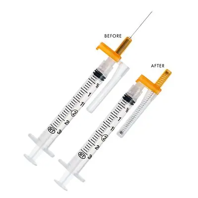 Retractable Technologies - 82311 Safety Hypodermic Syringe with Needle EasyPoint® 3 mL 1 Inch 25 Gauge Retractable Safety Needle Regular Wall