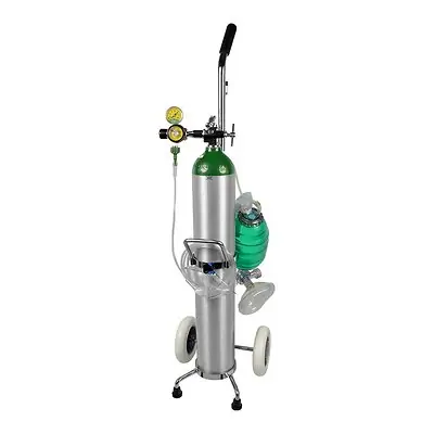 Mada Medical Products - 1630AD Oxygen Resuscitator Kit on Cart (Filled) Mada Medical Size E Aluminum