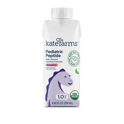Kate Farms - 811112031321 Pediatric Oral Supplement Kate Farms Pediatric Peptide Strawberry Flavor 8.45 oz. / 250 mL Reclosable Carton Liquid Organic Pea Protein