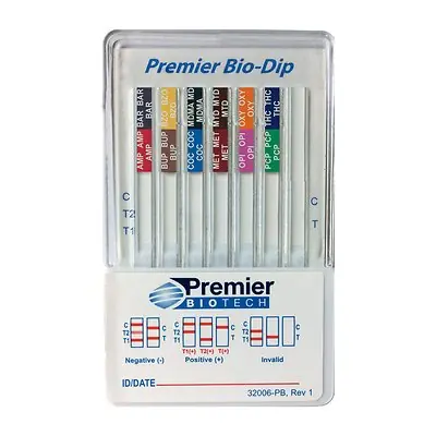 Premier Biotech - PDA-12CW-LC Premier Bio-Dip 12-Drug Panel Drugs of Abuse Test