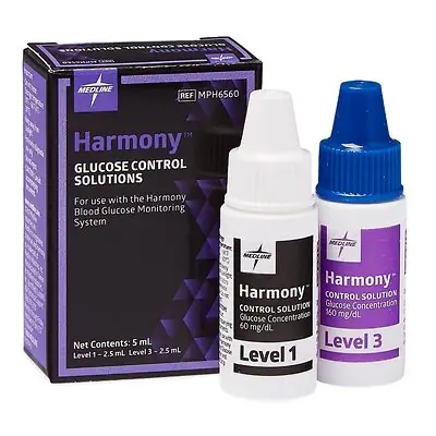 Medline - MPH6560 Blood Glucose Control Solution Harmony™ 5 mL Level 1 & 3