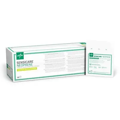 Medline - MSG6375 Surgical Glove SensiCare® Neoprene Size 7.5 50 Pairs per Box Sterile Polychloroprene Standard Cuff Length Smooth Light Brown Chemo Tested