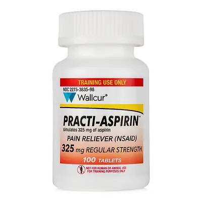 Wallcur - 681AS Clinical Training Medication Practi-Aspirin 325mg™ Tablet Bottle 325 mg per Tablet