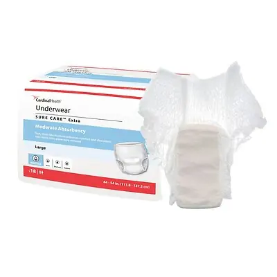 Cardinal - 1845 Sure Care™ Extra Moderate Absorbency Incontinence Underwear