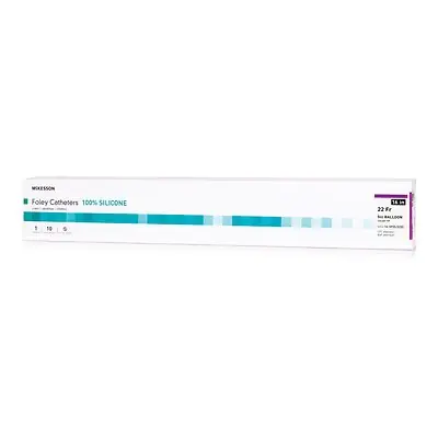 McKesson Brand - 16-SFOL522C Foley Catheter McKesson 2-Way Coude Tip 5 cc Balloon 22 Fr. Silicone
