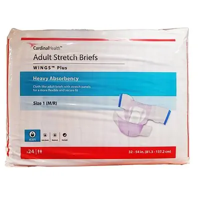 Cardinal - 66063S Wings™ Plus Quilted Stretch Heavy Absorbency Incontinence Briefs