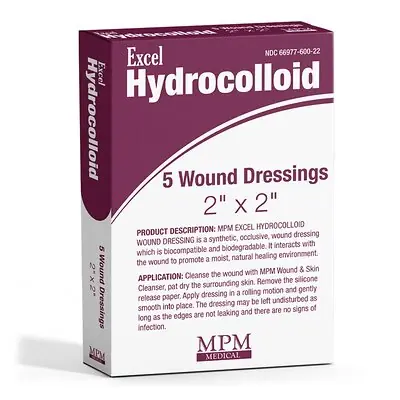 MPM Medical - MP00600 Hydrocolloid Dressing Excel Without Backing 2 X 2 Inch Square Hydrocolloid