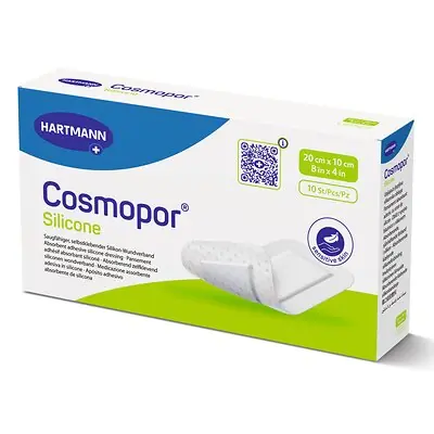 Hartmann - 901109 Island Dressing Cosmopor® Silicone 4 X 8 Inch Rectangle Sterile Water Resistant Nonwoven Backing