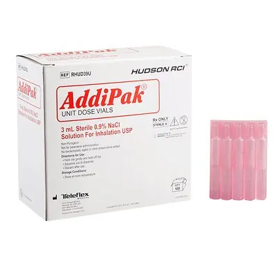 Medline - HUDRHUD39U AddiPak 0.9% NaCl Unit Dose Vials for Nebulizers