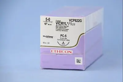 J & J Healthcare Systems - VCP822G Coated Vicryl™ Plus Suture with Needle