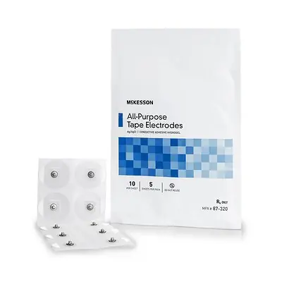 McKesson Brand - 87-320 ECG Monitoring Electrode McKesson Snap Connector Conductive Adhesive Gel Tape Backing Adult Non-Radiolucent 50 per Pack