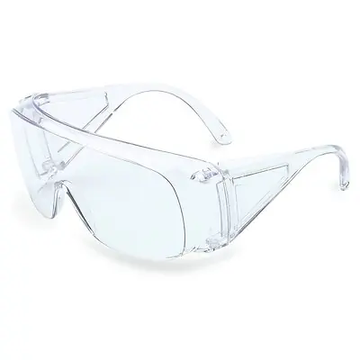 West Chester Protective Gear - S300CS Safety Glasses Uvex Ultra-spec 1000 Wraparound Uncoated Clear Tint Polycarbonate Lens Clear Frame Over Ear One Size Fits Most