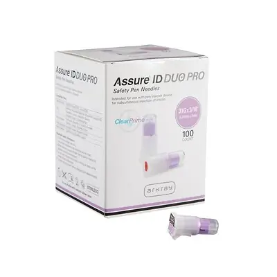 Arkray USA - 277531 Safety Insulin Pen Needle Assure® ID DUO Pro 31 Gauge 5 mm Length Automatic Safety with Back-End Shield