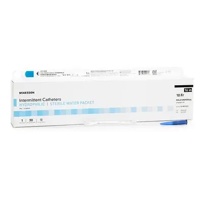 McKesson Brand - 16-MH1610 Urethral Catheter McKesson Straight Tip Hydrophilic Coated PVC 10 Fr. 16 Inch Length