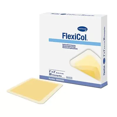 Hartmann 48600000 - Hydrocolloid Dressing FlexiCol® Without Backing 2 X 2 Inch Square Hydrocolloid - 1/Box